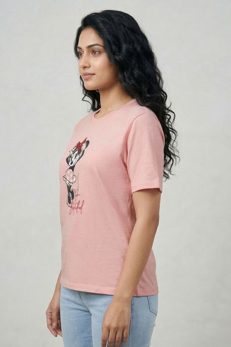 Zivame Mickey Knit Cotton Loungewear Top - Gossamer Pink — image 3